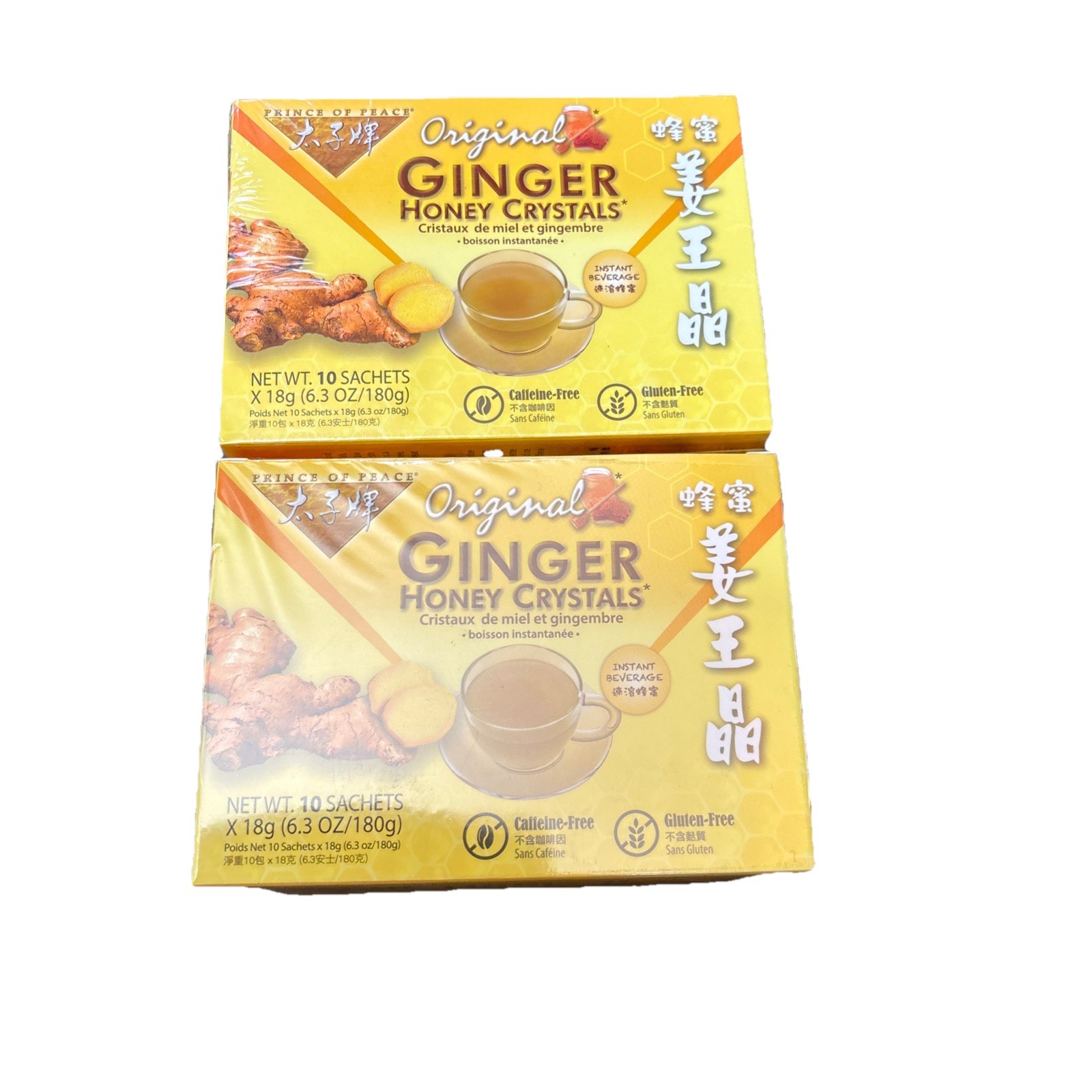 Prince of Peace Ginger Honey Crystals, Instant Beverage, Caffeine Free, 6.3 oz!