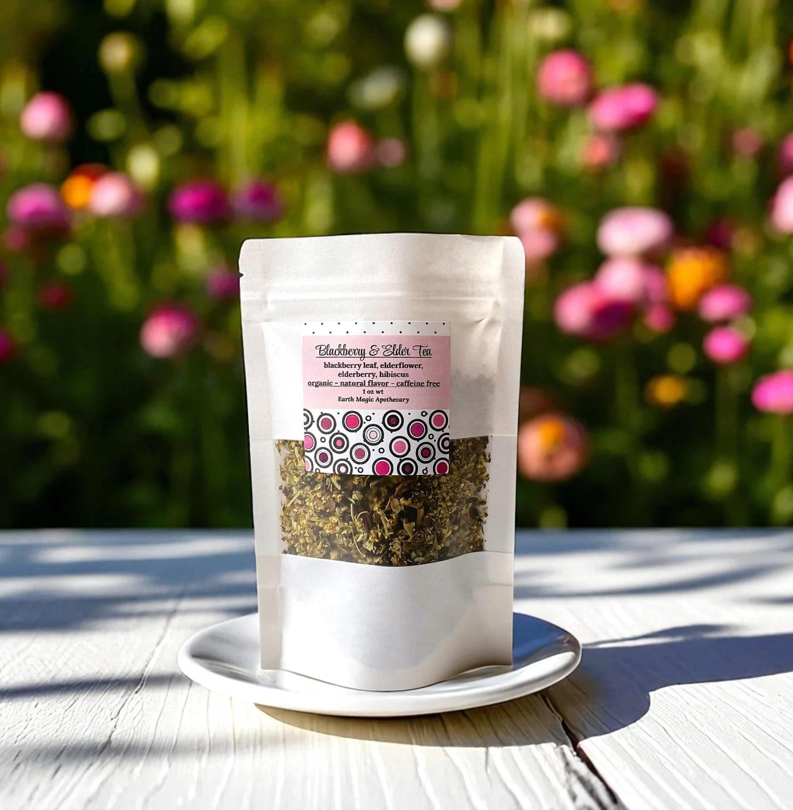 Organic Blackberry Elderberry Tea, Hibiscus Herbal Tisane Infusion