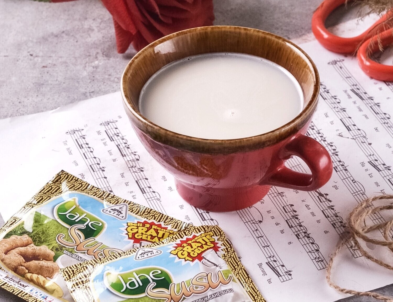 Intrafood Indonesia Ginger Milk Tea Jahe Susu (26g x 5sachets) Pack of 6