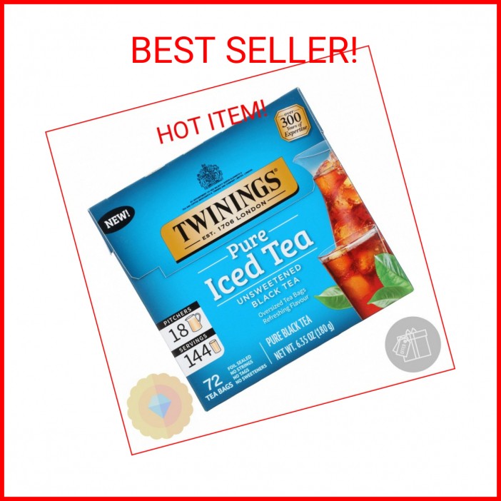 Twinings Pure Black Iced Tea Bags, 72 Ct