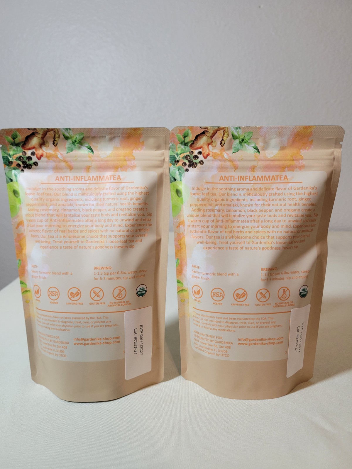 Gardenika Organic Anti-Inflammatea Loose Leaf Tea – Pack of 2 (4oz Each) – New