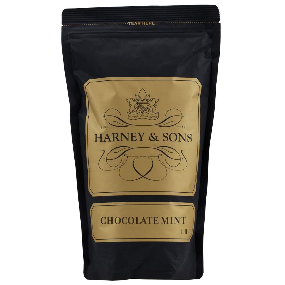 Harney & Sons Chocolate Mint Tea, Loose tea by the pound 1 Pound (Pack of 1)
