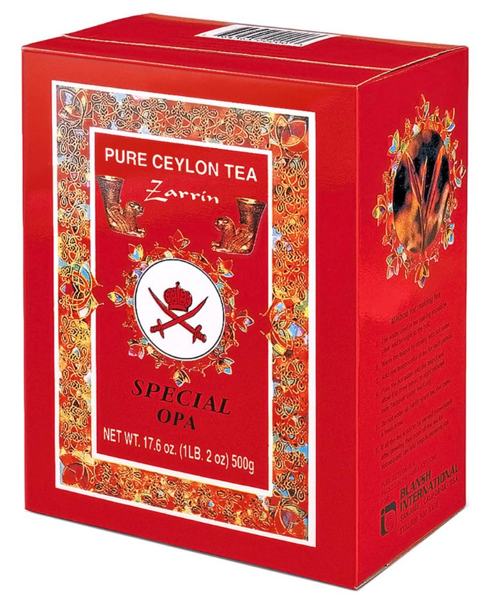 Zarrin – Pure Ceylon Tea OPA, Orange Pekoe A, 1LB (454g), Loose Leaf Tea (2 pk)