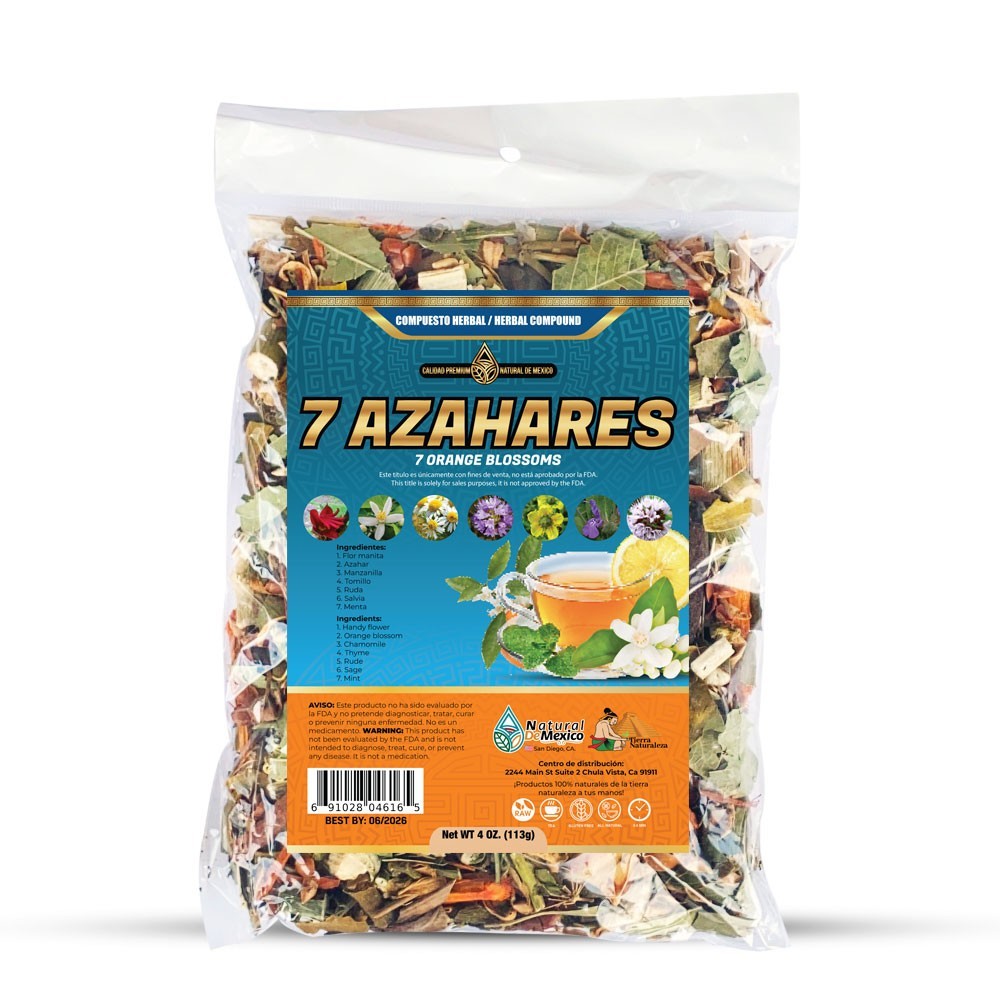 7 Azahares Compuesto Herbal 4 oz. 7 Orange Blossoms Tea 4 Oz. Natural de Mexico