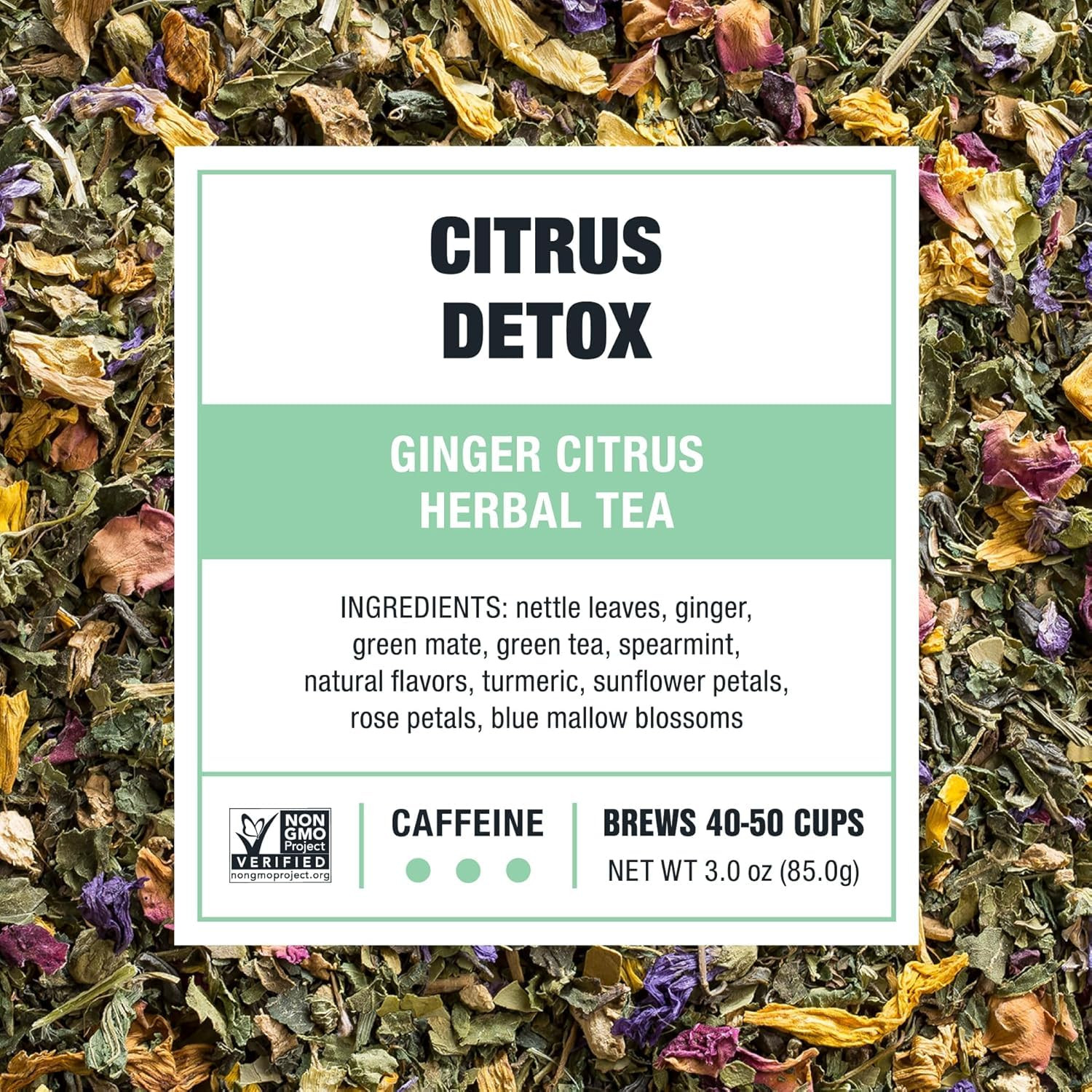 – Ginger Citrus Herbal Loose Leaf Tea, Lemon Ginger with Mint and Chamomile, Caf