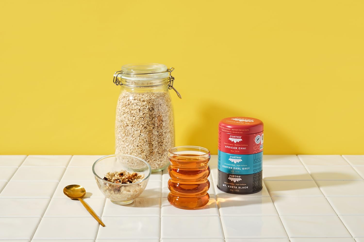 Black Tea Trio | Stacking Tins Variety Pack with Hand Carved Tea Spoon | Loose
