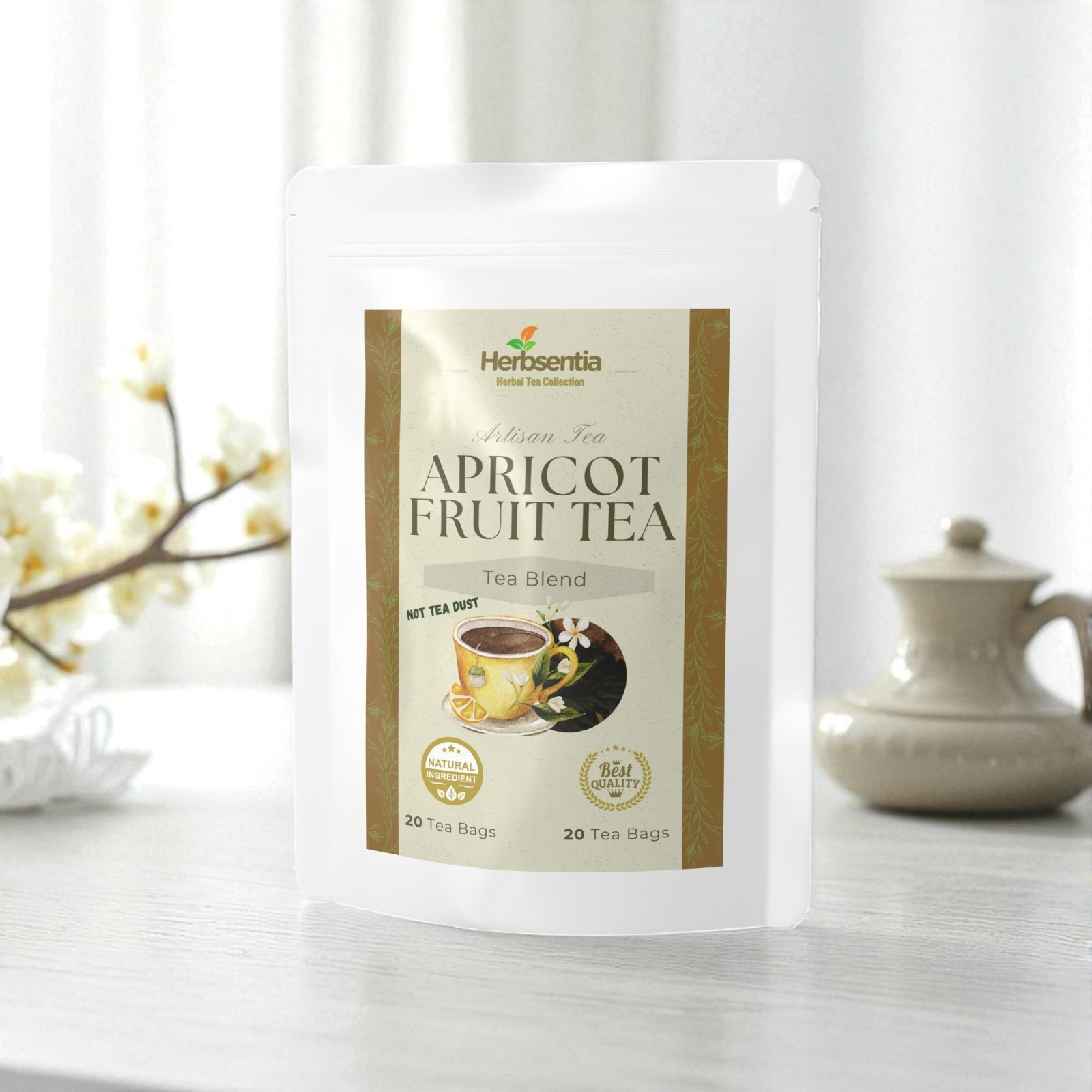 Apricot Fruit Black Tea | 20 Tea Bags | Naturally Flavored