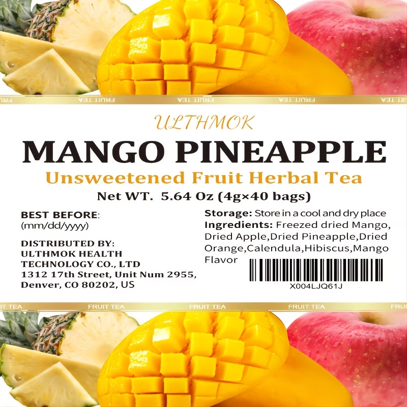 Mango Pineapple Fruit Tea 4g*40 Bags No Additions Various Fruit Brew Cold Or Hot