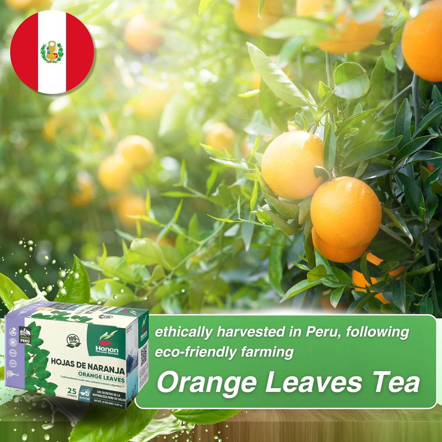 Orange Leaf 25 Herbal Tea Bags Naranjo from Peru
