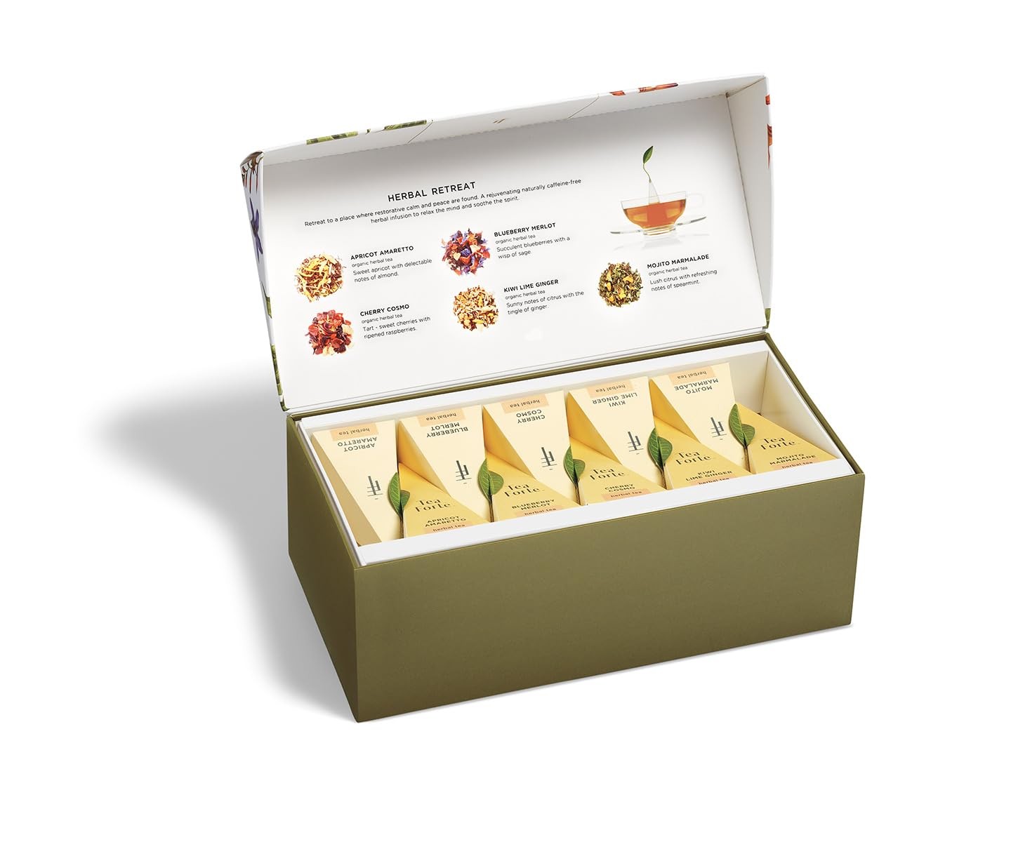 Herbal Retreat Tea Presentation Box Tea Gift Sampler, 20 Count, 2 of Each Variet
