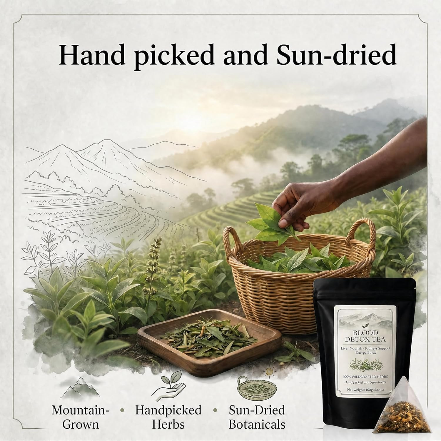 Blood Detox Tea Jamaica, Jamaican Healing Garden Wildcrafted Tea Blend With Guac