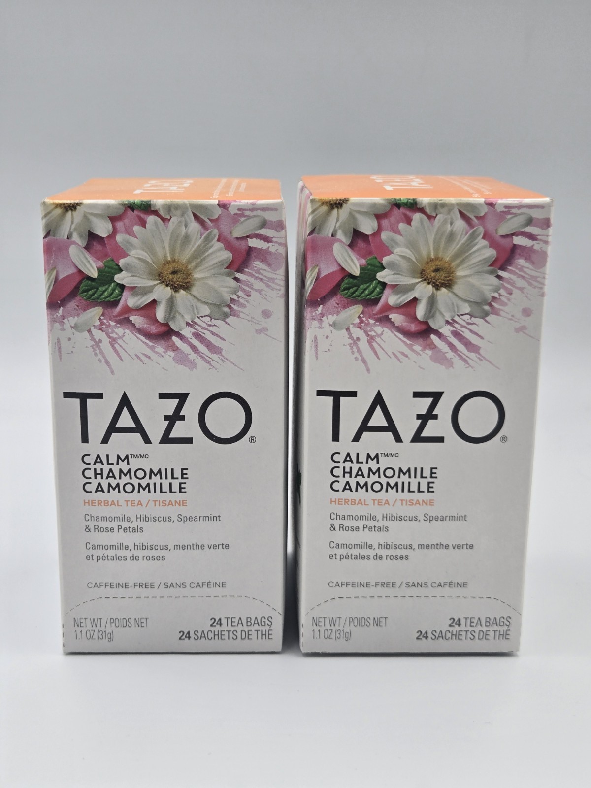 TAZO Calm Chamomile Herbal Tea 48 Bags Caffeine Free Relaxation Tea Exp 2025