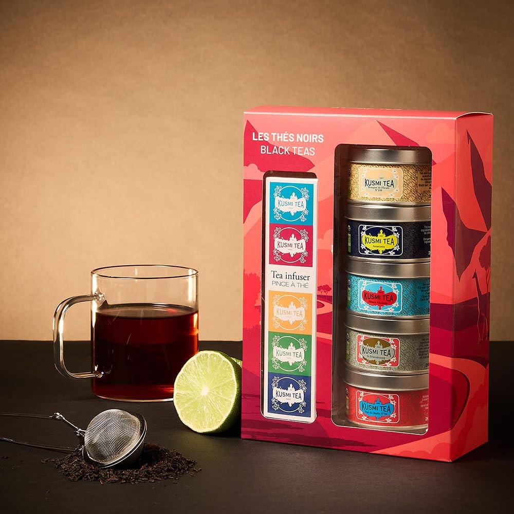 – Organic Black Tea Variety Box + Tea Infuser – Gift Idea for Men and Women -…