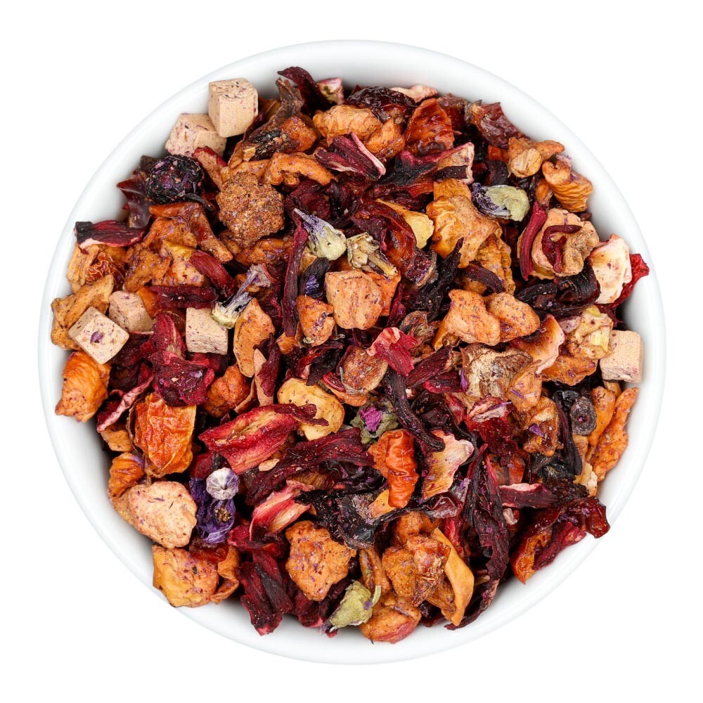 Blueberry Muffin Hibiscus Fruit Tea – Herbal Loose Leaf Tisane – Fusion Teas