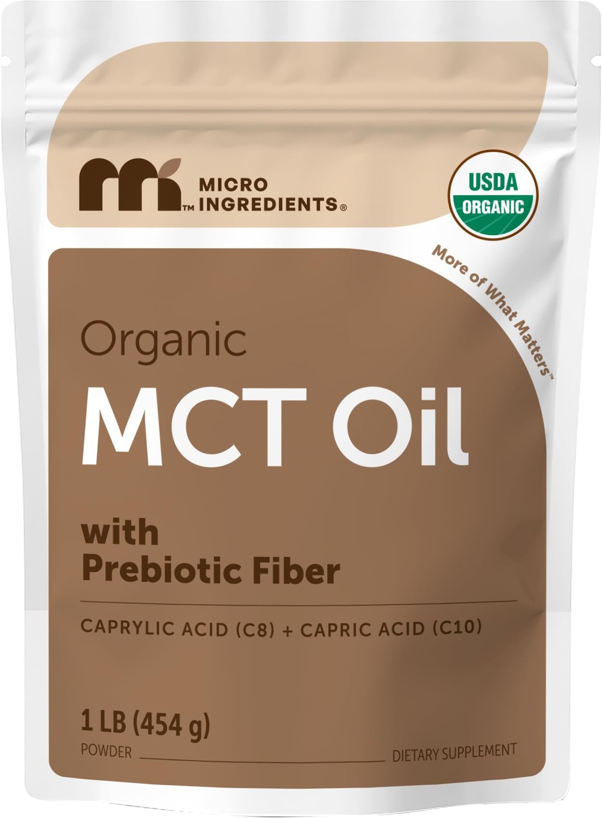 Micro Ingredients Organic MCT Oil Powder with Prebiotic 1 Pound (Pack of 1)