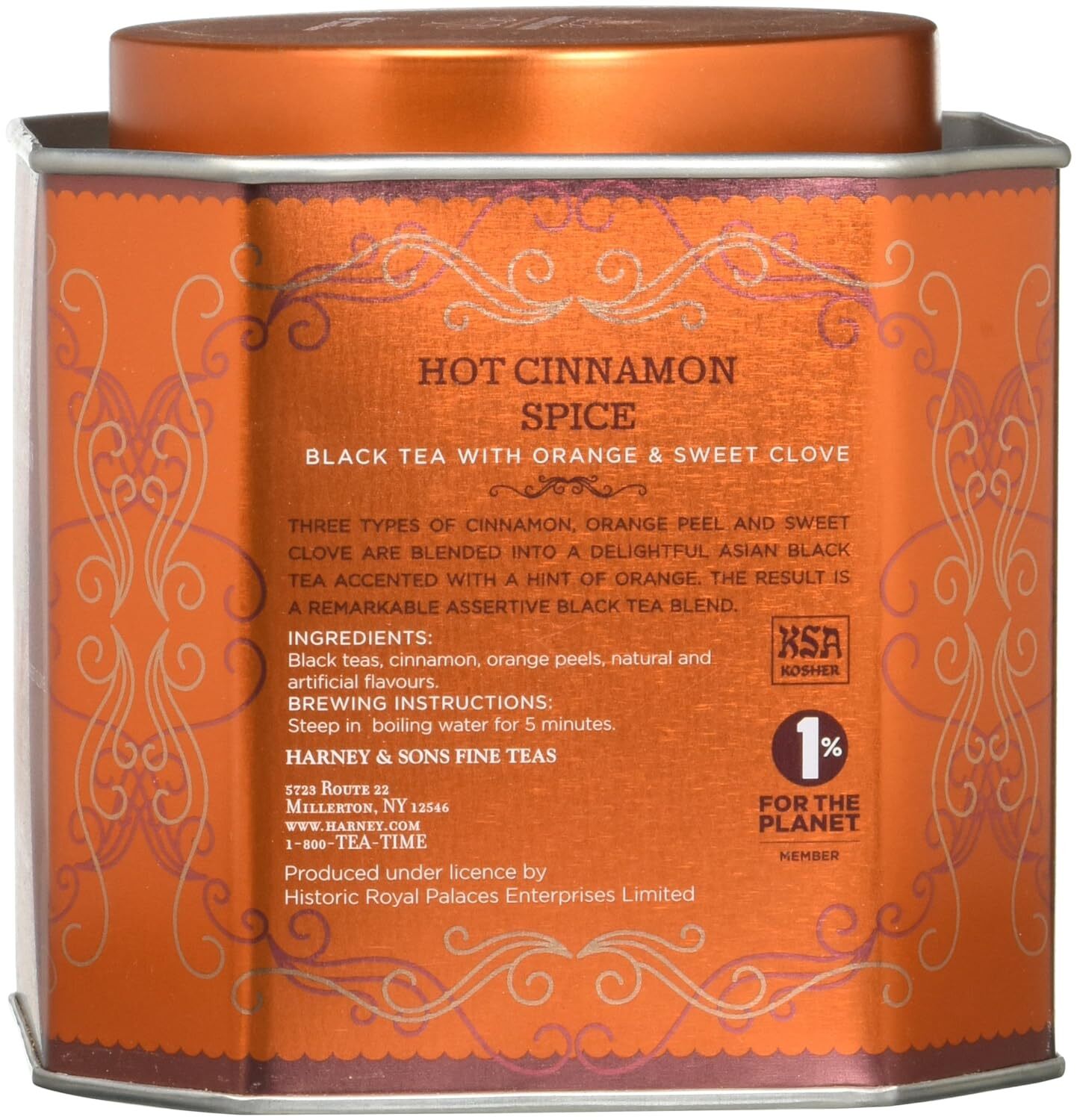 Harney & Sons Hot Cinnamon Spice Tea Tin – Black Tea with Orange & Sweet Clove