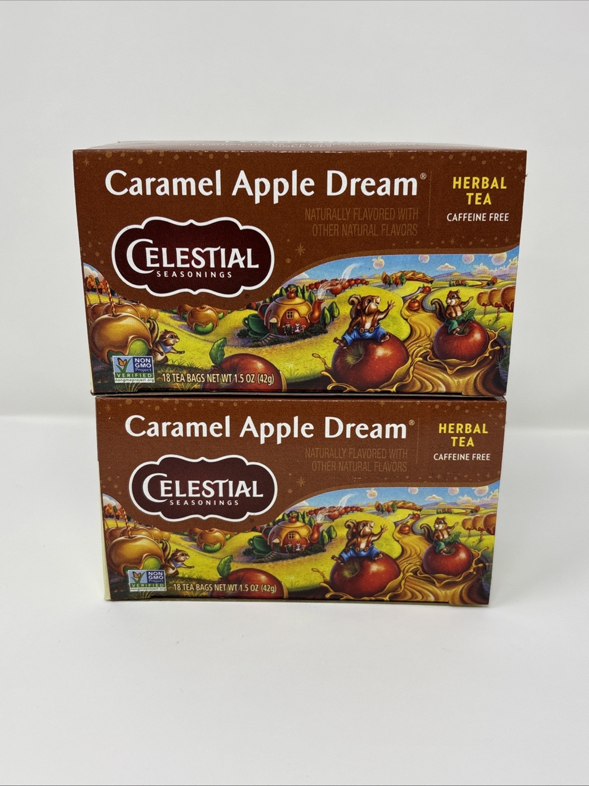 Celestial Seasonings Caramel Apple Dream Herbal Tea 18-Bags (2x) Exp 8/26