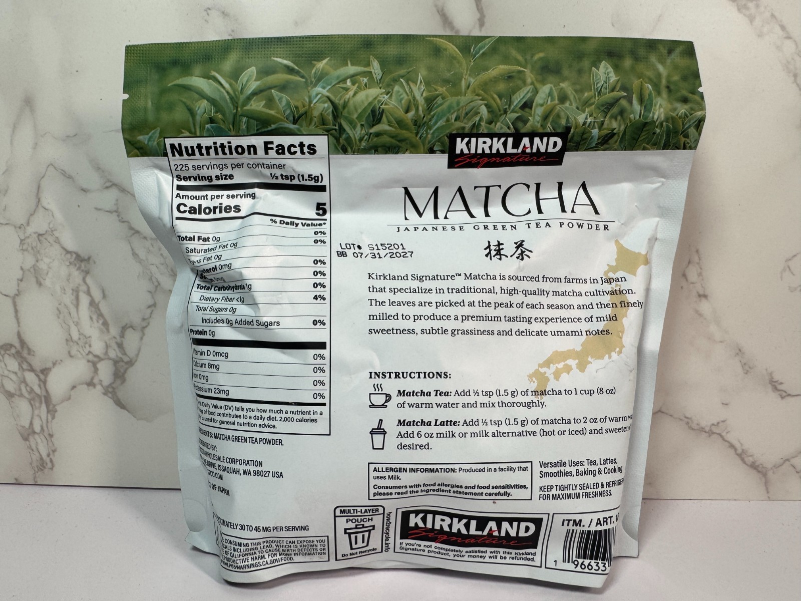 Kirkland Signature Japanese Matcha Green Tea Powder, 12 oz