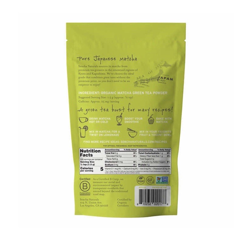 Sencha Naturals Everyday Matcha Japanese Green Tea Powder 12oz / 340g Good Deal