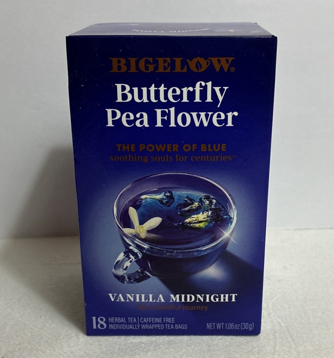 Bigelow Butterfly Pea Flower Vanilla Midnight Herbal Tea Bags 18 Count SEALED
