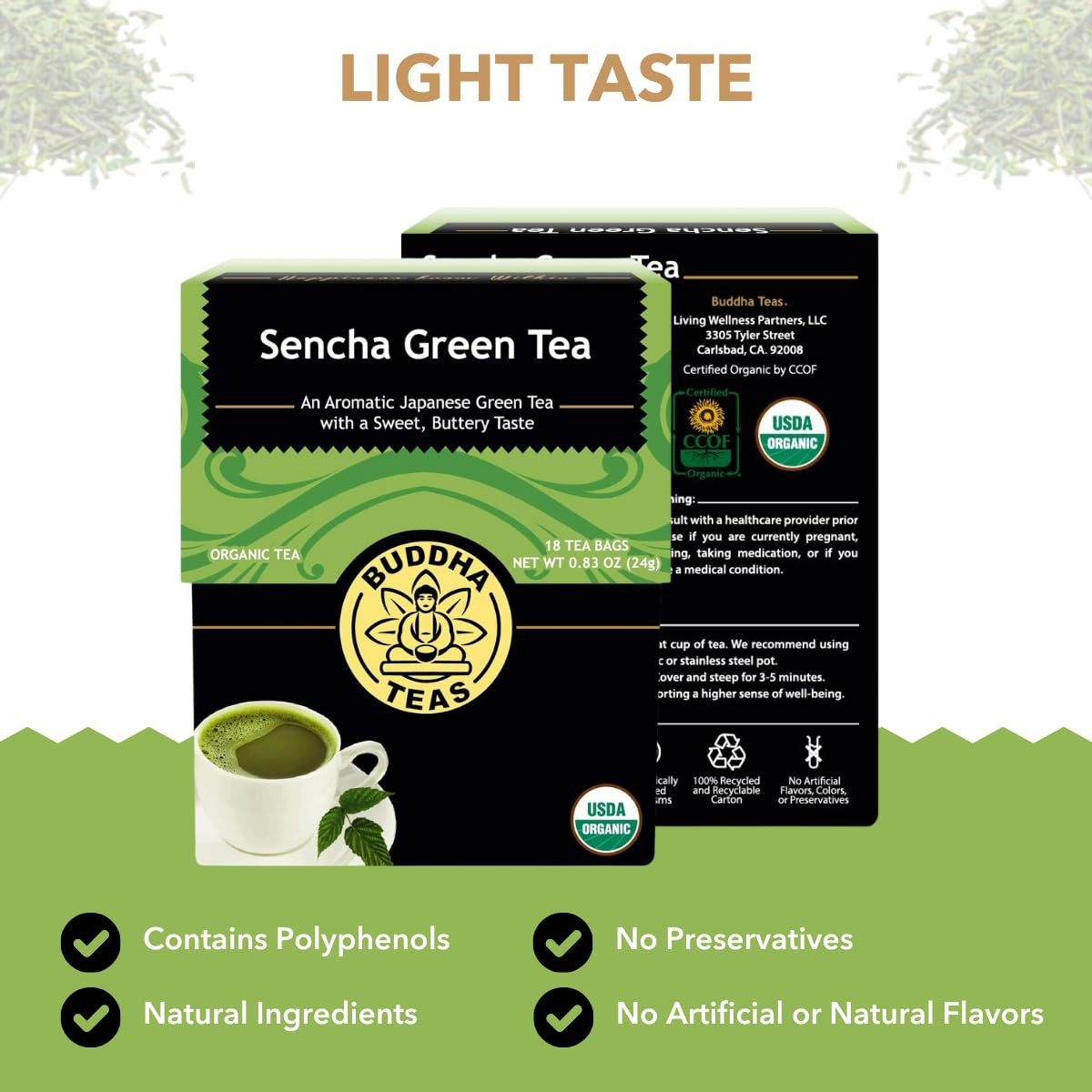 Organic Sencha Green Tea Bags – Antioxidant-Rich, Caffeinated, Non-GMO (18)