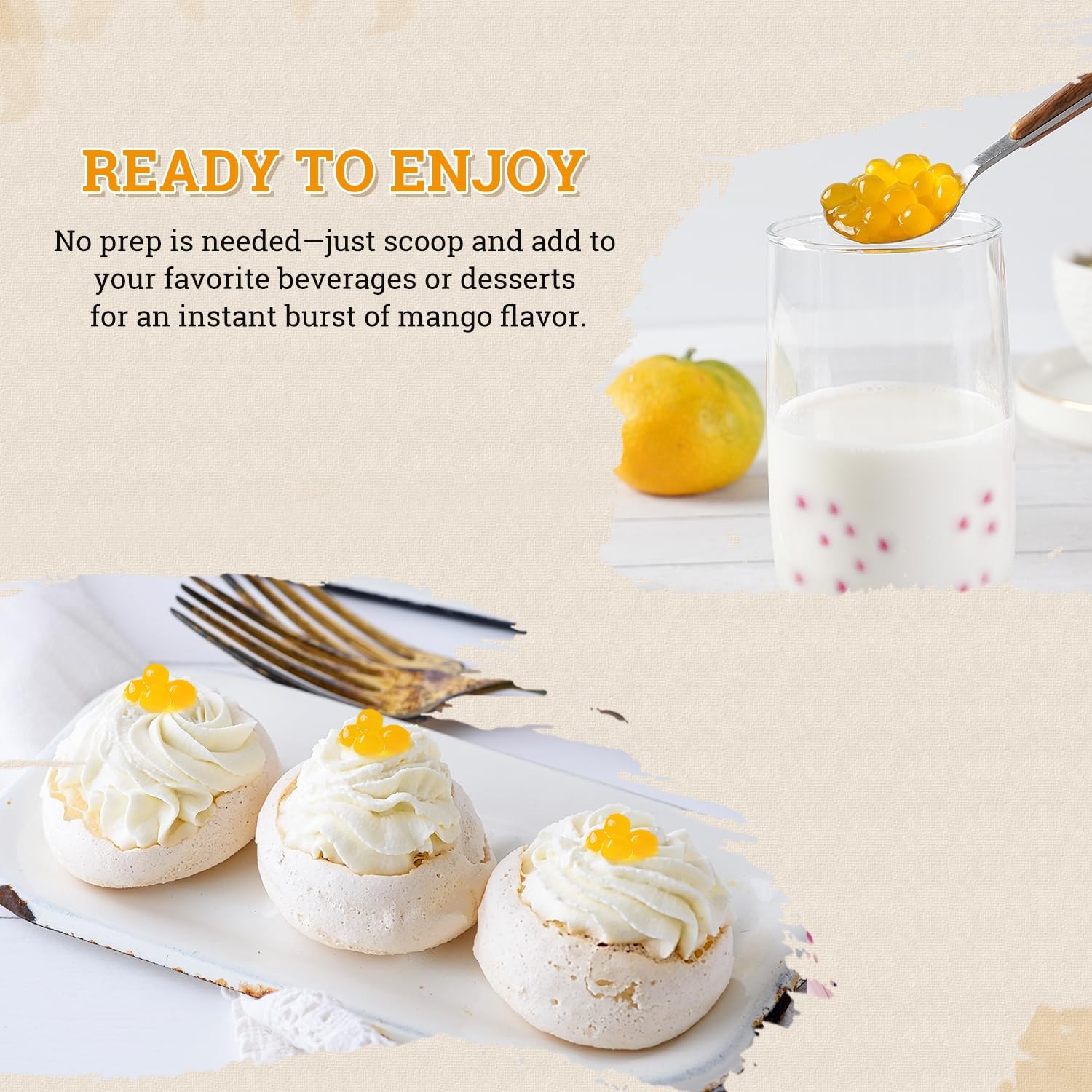 52USA Mango Popping Boba 1000g, Bursting Popping Pearls for Bubble Tea, Bever…