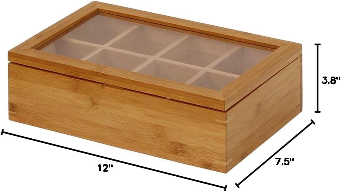 TB1323 Bamboo Tea Box, 12 Inch, Natural