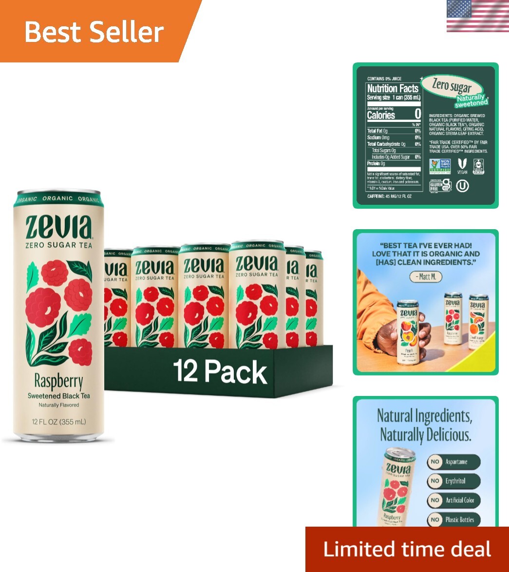 12-Pack of Delicious Zero Calorie Raspberry Black Tea – & Gluten-Free