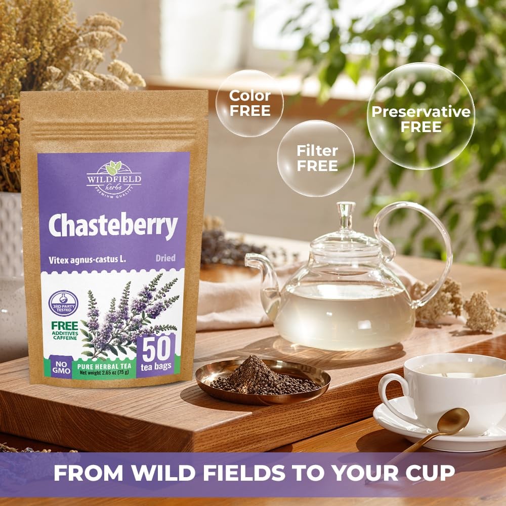 50 Bags Chaste Tree Berry Сhasteberry Tea Vitex Tea Herb (Vitex Agnus-Castus)…