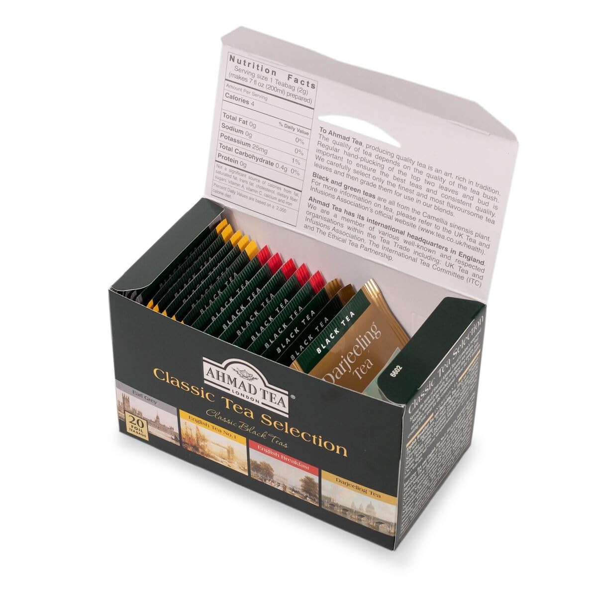 Earl Grey, English Breakfast & More: Classic Black Tea Selection – 20 Teabags