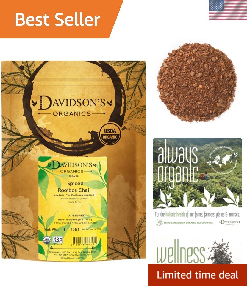 Naturally Sweet 16-Ounce Organic Spiced Rooibos Chai – Earthy Tea Delight