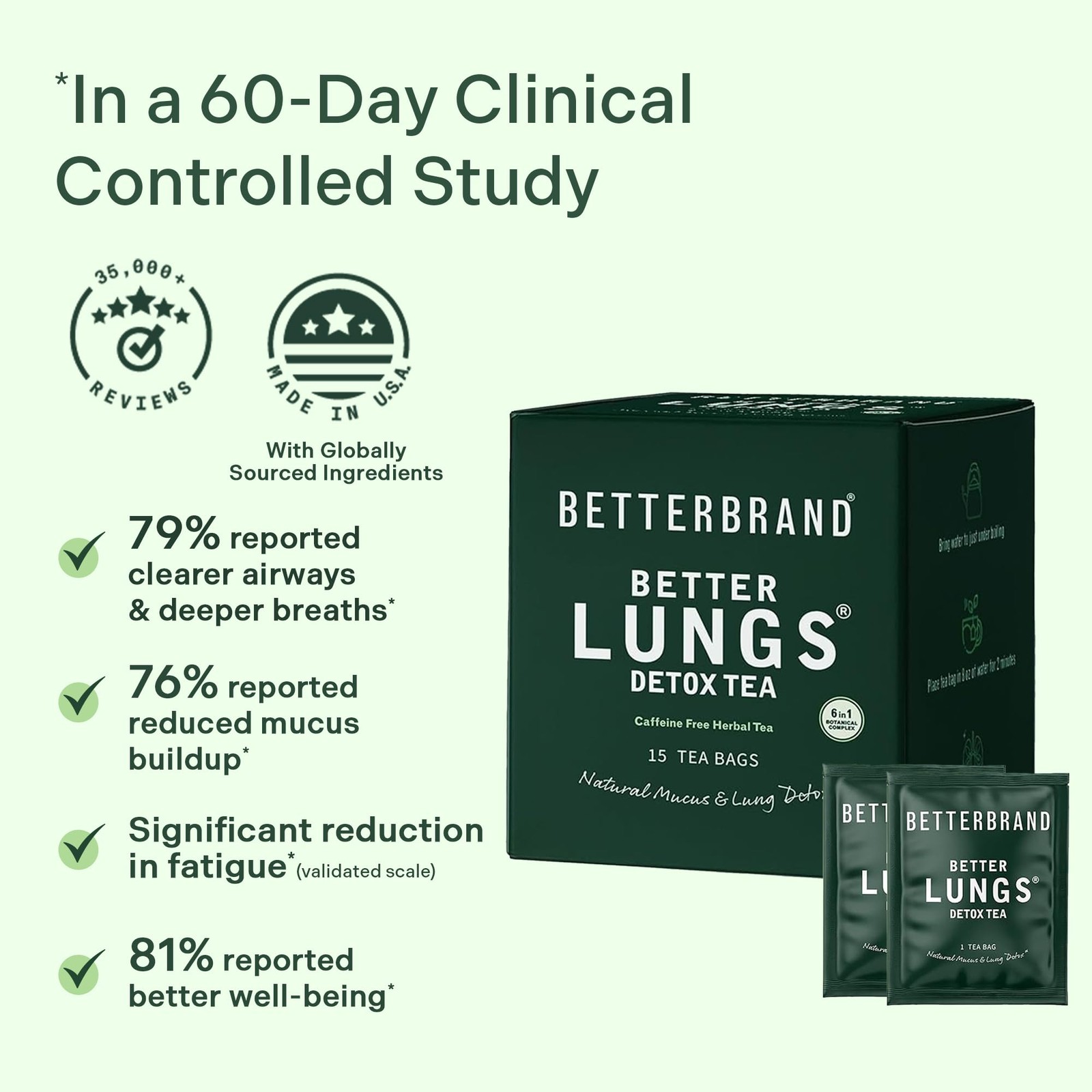 Mullein Tea Bags for Lung Detox – Respiratory Support with Thyme, Elderberry,…