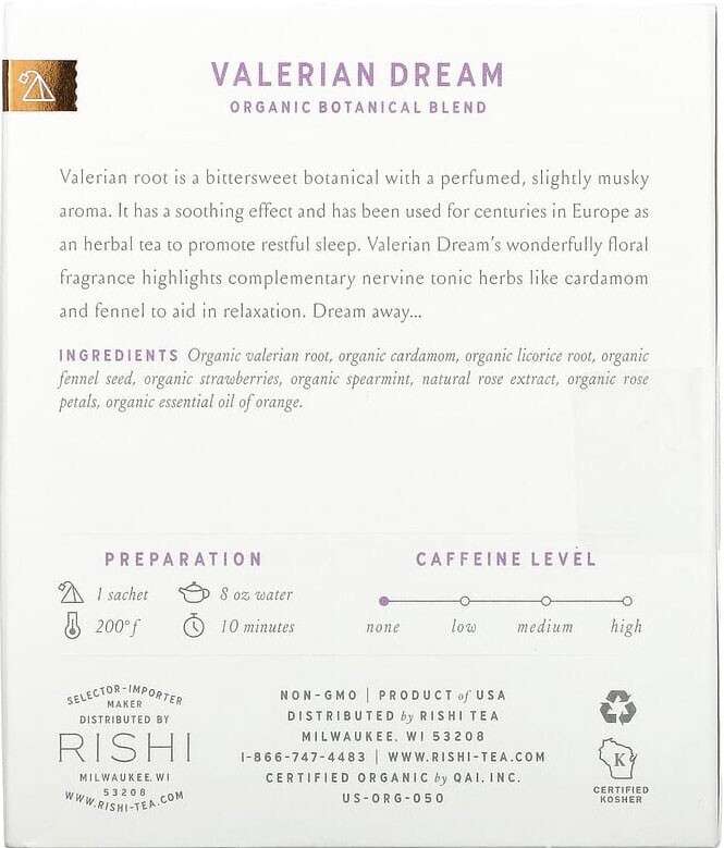 Rishi Tea Valerian Dream Tea – 15 sachets
