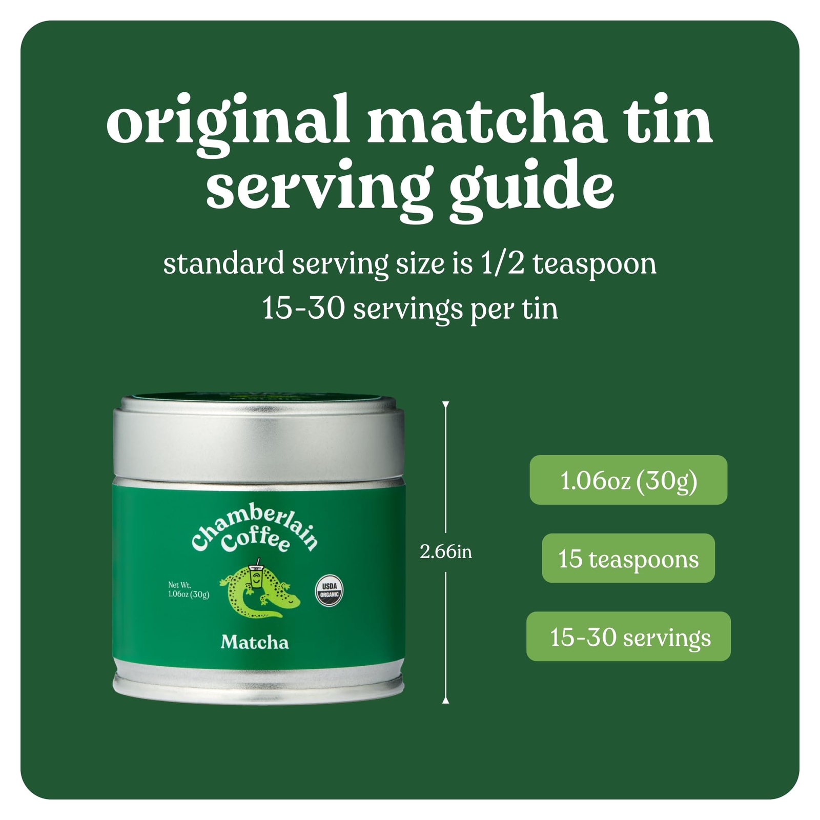 Organic Ceremonial Grade A Matcha Green Tea Powder Hot Iced 1 Ounce 30 Servings
