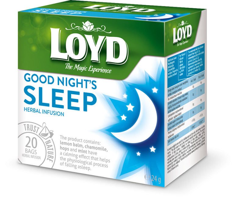 3x LOYD GOOD NIGHT SLEEP Tea Infusion 20 Pyramid Bags, 3x30g