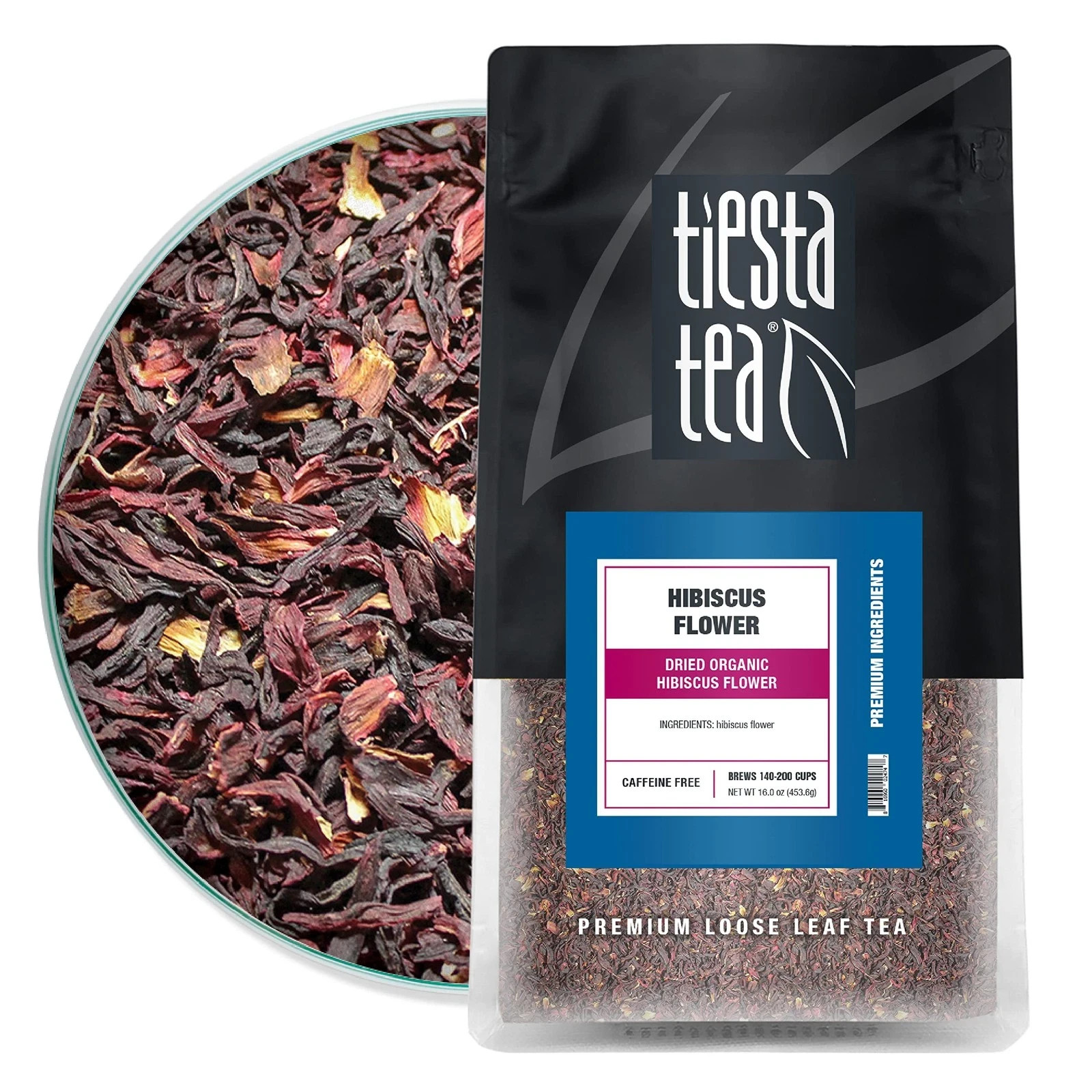 200 Cups Loose Leaf Hibiscus Tea Dried Flowers Resealable Bulk Pouch 16oz