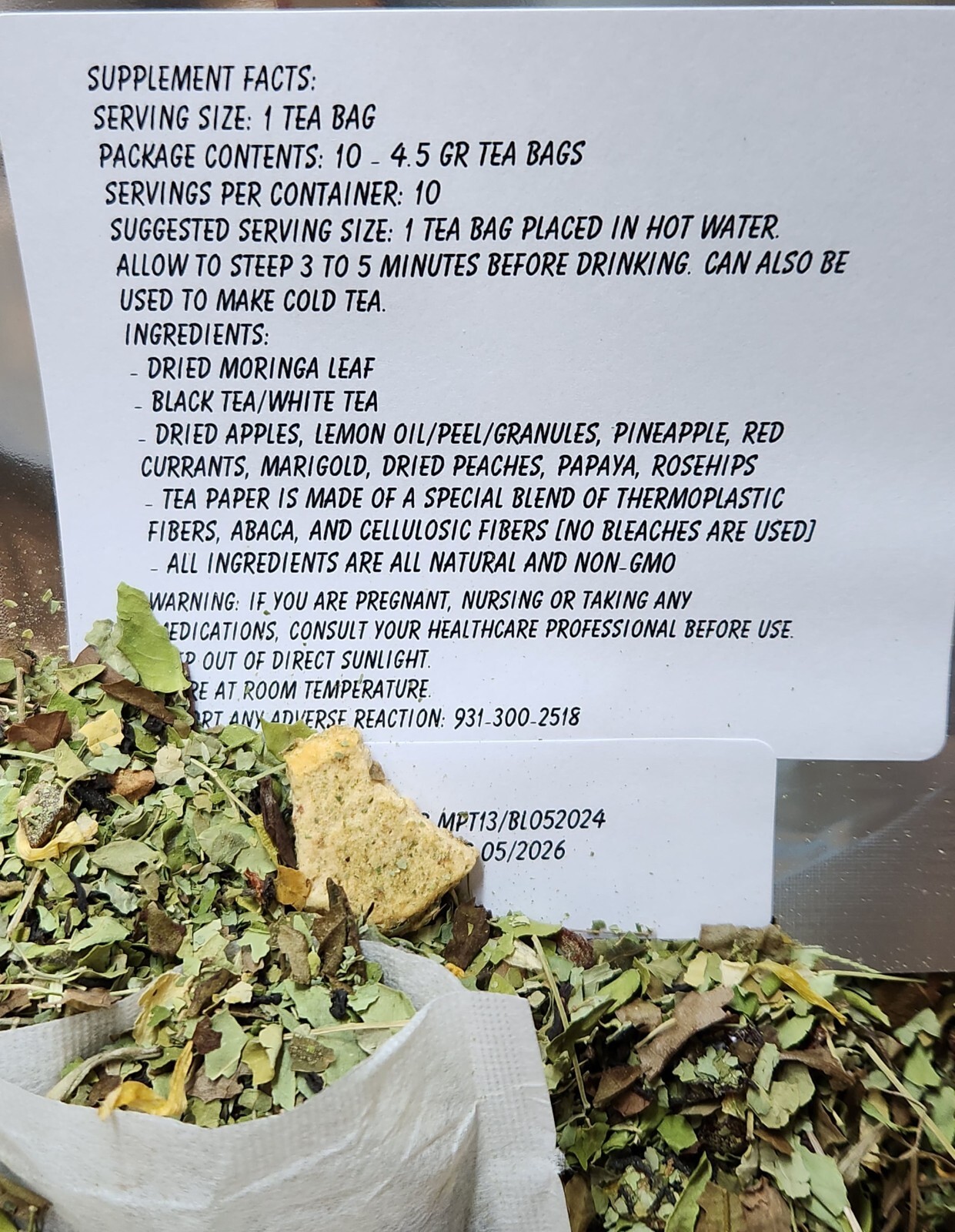 Moringa Oleifera Malunggay & Peach Lemon Tea Bags – Made Fresh On Demand!