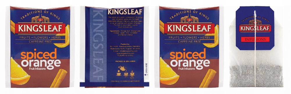 3 x Kingsleaf Tea – SPICED ORANGE – ENVELOPED Fruit Tea 3 x 20 tbs / 36g