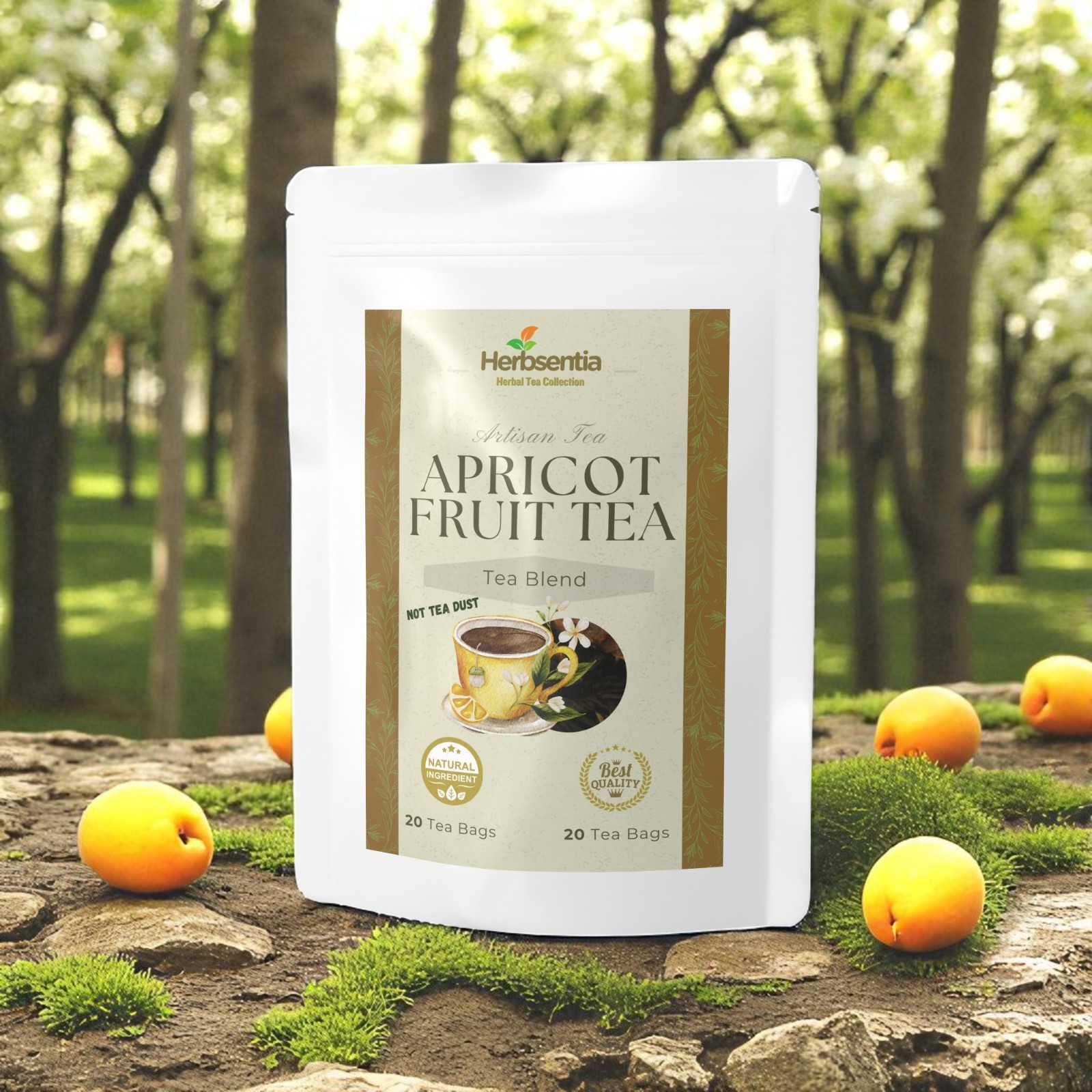 Apricot Fruit Black Tea | 20 Tea Bags | Naturally Flavored