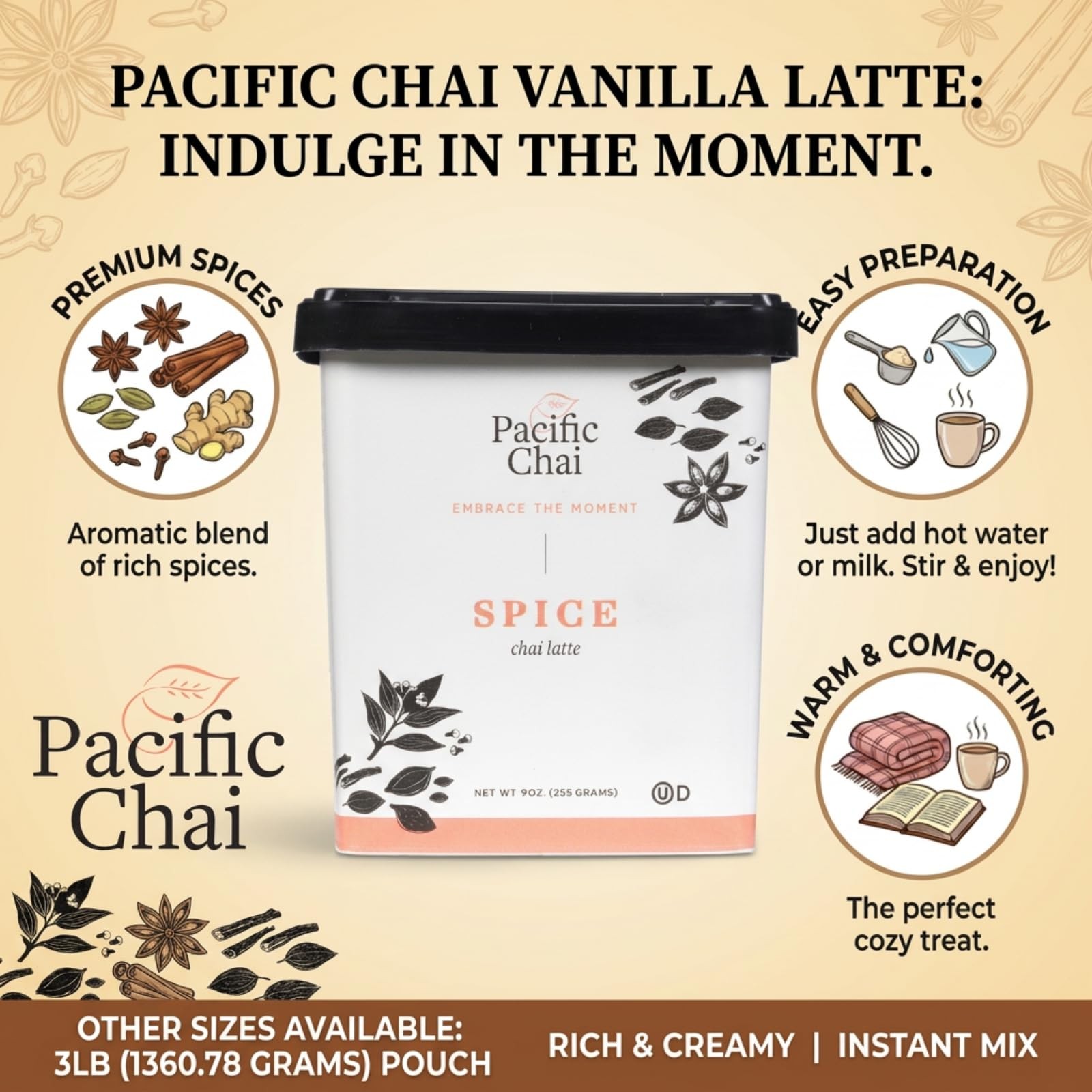 Spiced Chai Latte Mix, Instant Chai Tea Latte Drink Mix, Gluten Free, Kosher …