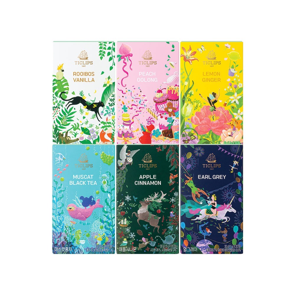 TICLIPS Premium Korean Tea 30g 20 Bags – Choose Your Favorite Flavor