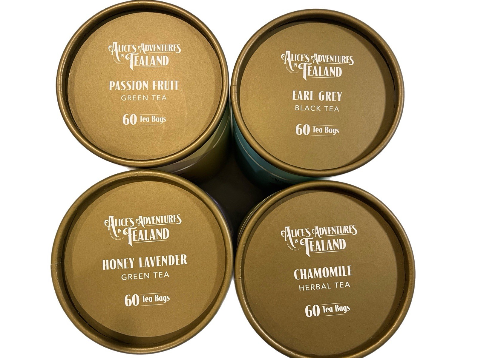 Alice in Tealand Tea Passion Fruit Earl Grey Honey Lavender Chamomile Gift set