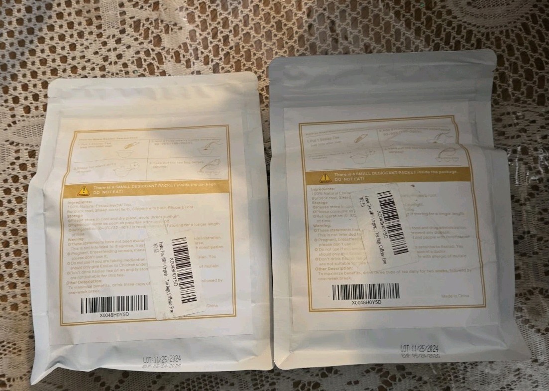 Lot Of 2 Essiac Tea Bags 5.3 Oz 3g X 50 Bags Herbal Tea Blend 50 Count Tea Bags