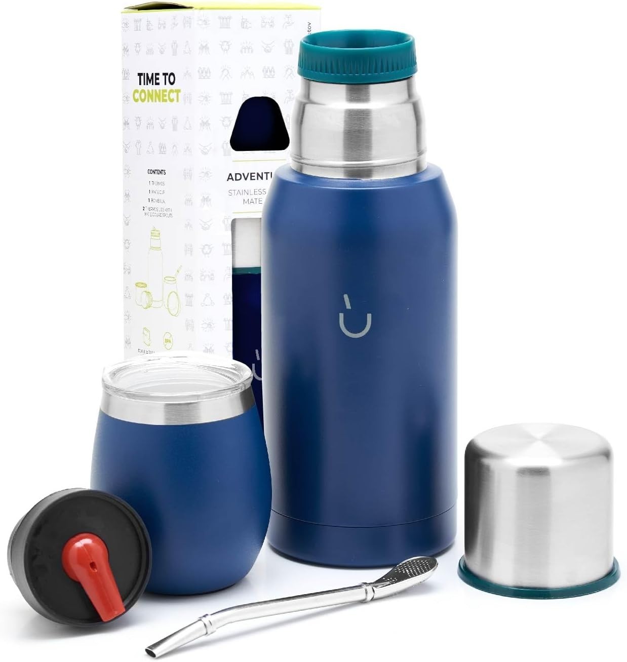 Stainless Steel Yerba Mate Kit with Flask