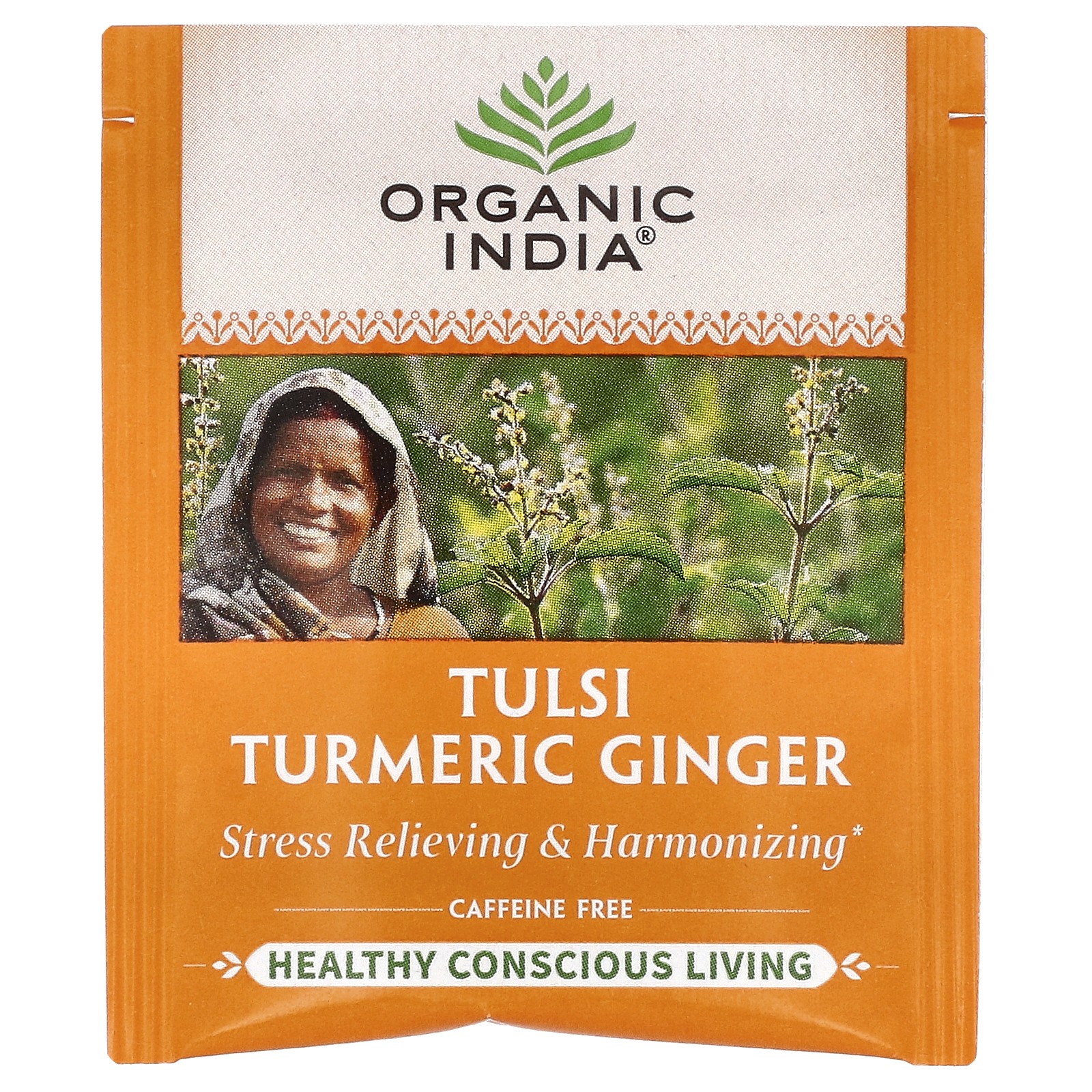 Tulsi Tea, Turmeric Ginger, Caffeine-Free, 18 Infusion Bags, 1.2 oz (34.2 g)