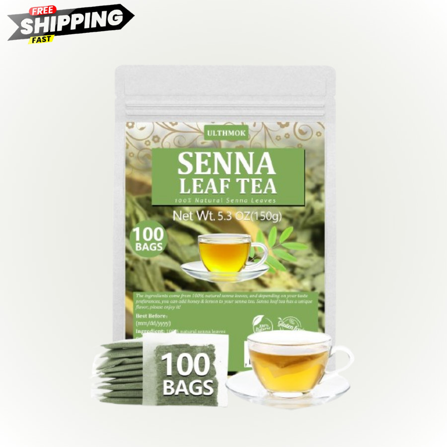 100 Count Senna Tea Bags – 100% Natural & Caffeine-Free Wellness
