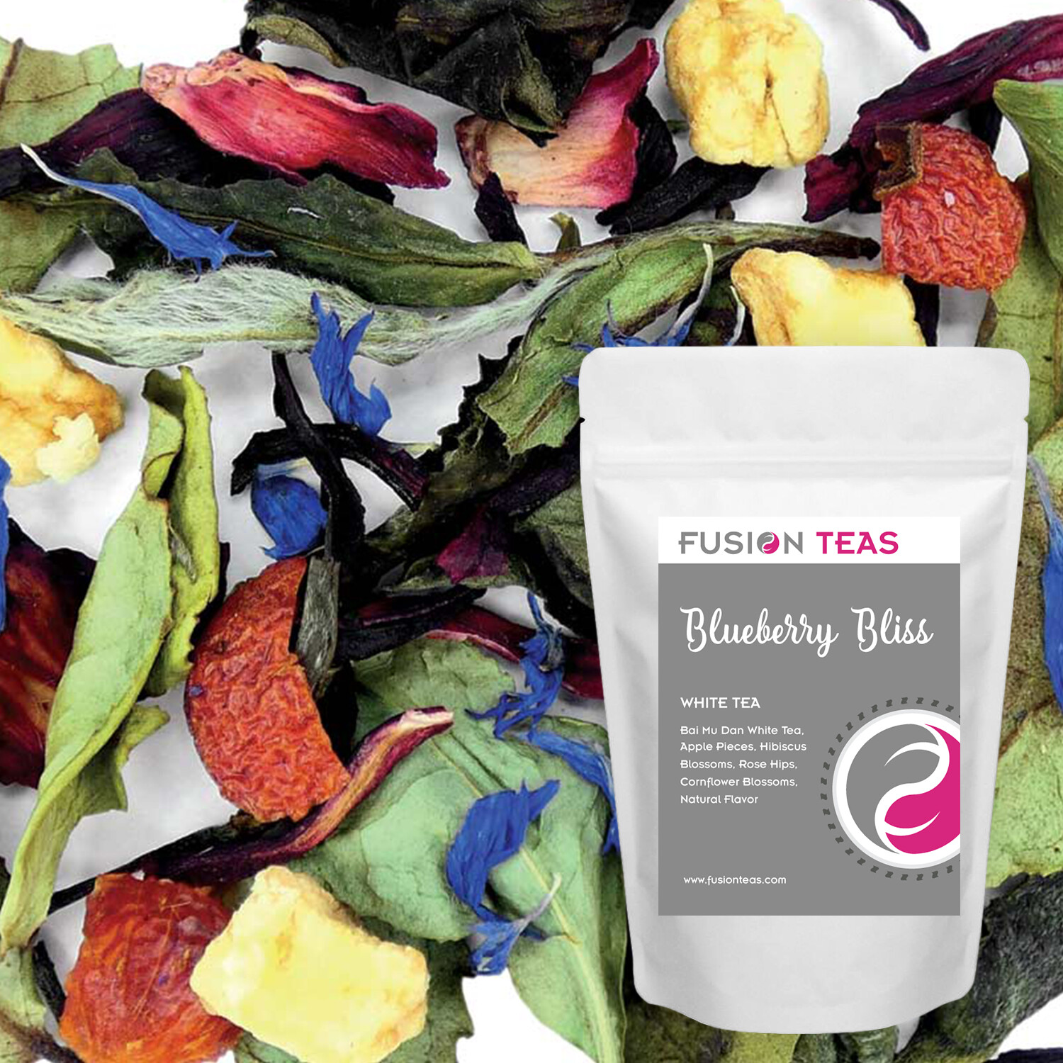 Blueberry Bliss White Tea (Bai Mu Dan) – Loose Leaf – Fusion Teas
