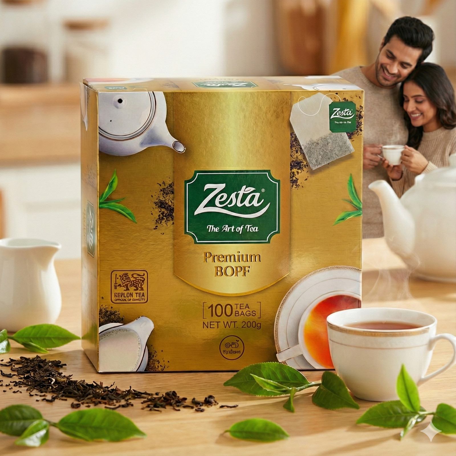 Ceylon Pure BOPF Black Tea – Zesta 100 Tea Bags (200 g) – Free Shipping