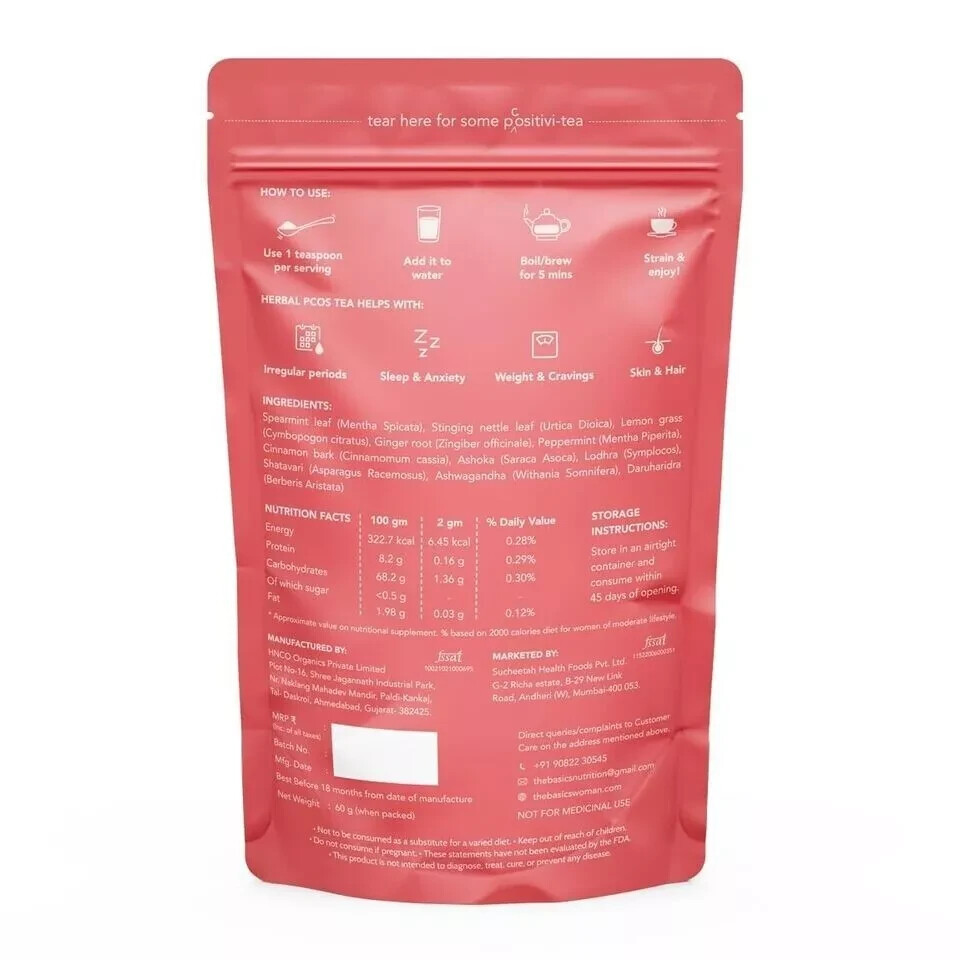 The Basics PCOS Tea 60g Free Shipping World Wide