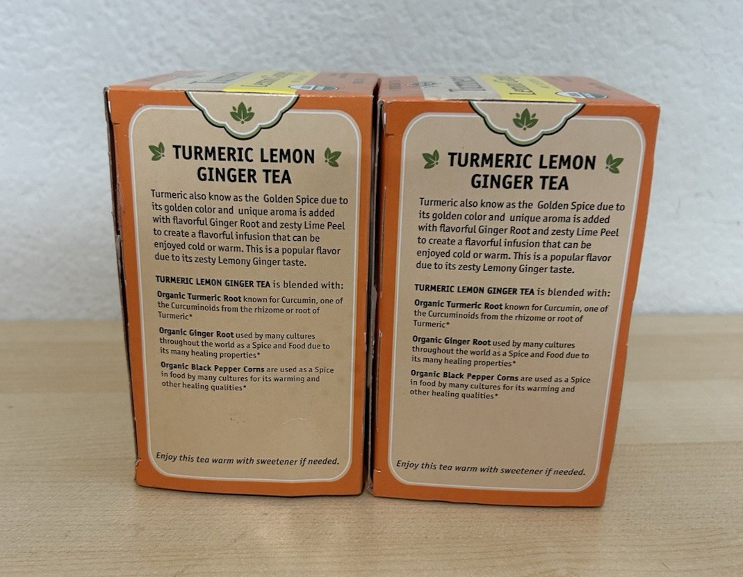 Herbal Cup Ayurveda Turmeric Tea, Organic Lemon Ginger No Caffeine